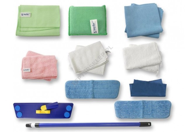 Maxi zestaw 10 elementowy ściereczek + mop Zepter
